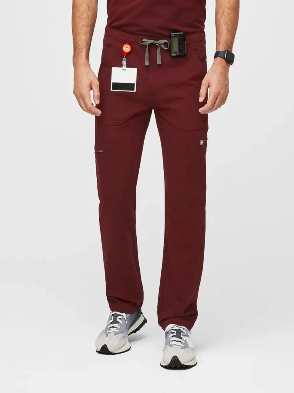 Lot Of 2- FIGS Cairo Straight-Leg Scrub Pants Men’s XL TALL Burgundy & Blue Gray